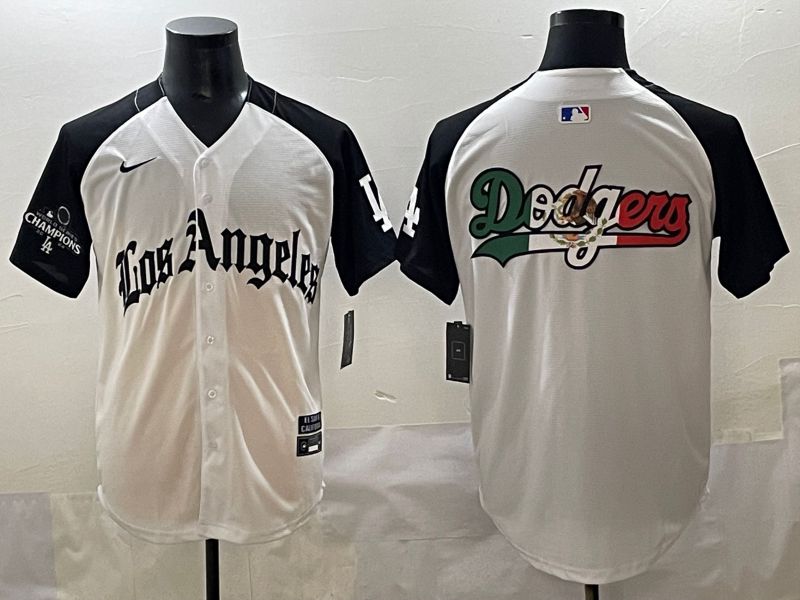 Men 2025 Los Angeles Dodgers Blank White black Five generations Joint Name Nike MLB Jersey style 5262->los angeles dodgers->MLB Jersey